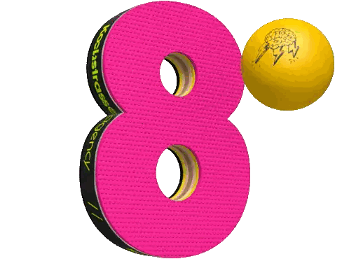 Pink Number 8 With Yellow Ball