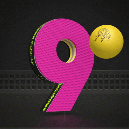 Pink Number 9 with Yellow Ball
