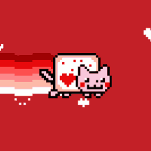 Pink Nyan Cat With Hearts GIF
