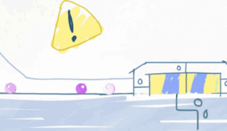Pink Object With Yellow Exclamation Point