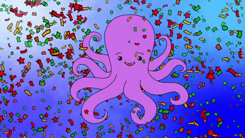 Pink Octopus Underwater GIF