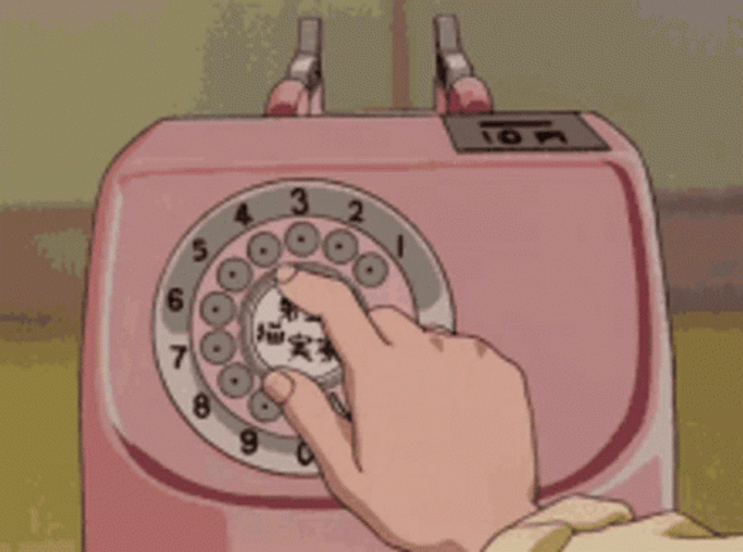 Pink Old Telephone Anime Aesthetic GIF 