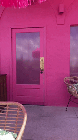 Pink Open Door GIF