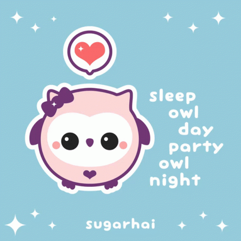 Pink Owl Sleep Owl Day Party Owl Night