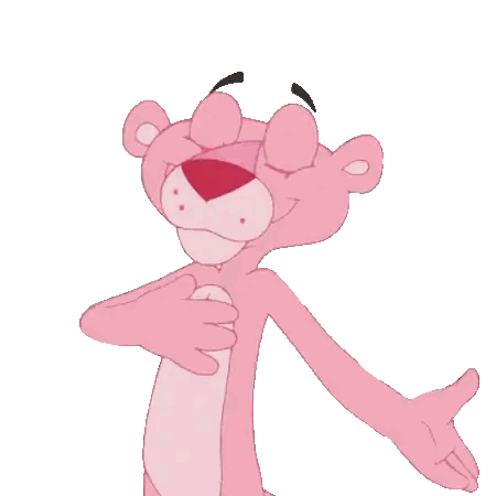 Pink Panther Arms Outstretched Eyes Closed