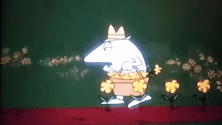 Pink Panther Following Posies GIF