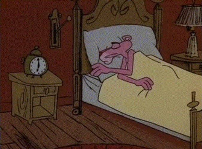 Pink Panther Sleeping Breaking Alarm GIF