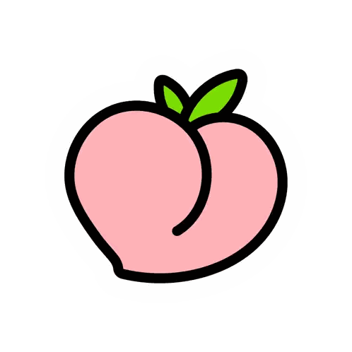 Pink Peach with Green Leaf