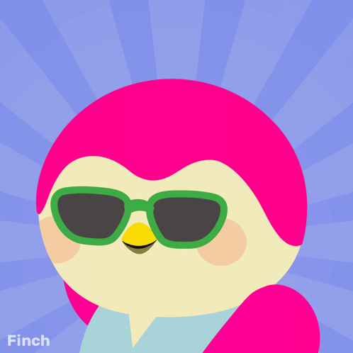 Pink Penguin In Green Sunglasses Saying Saturday GIF