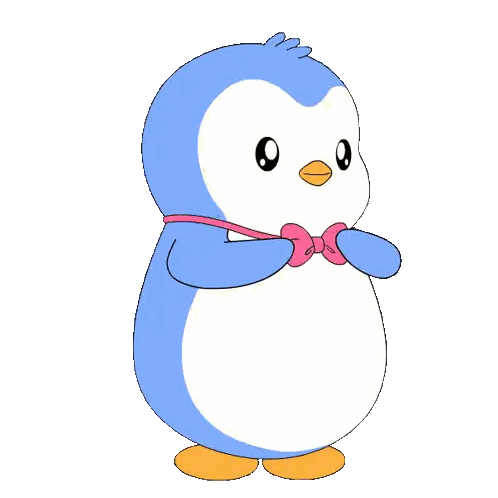 Pink Penguin With Closed Eyes