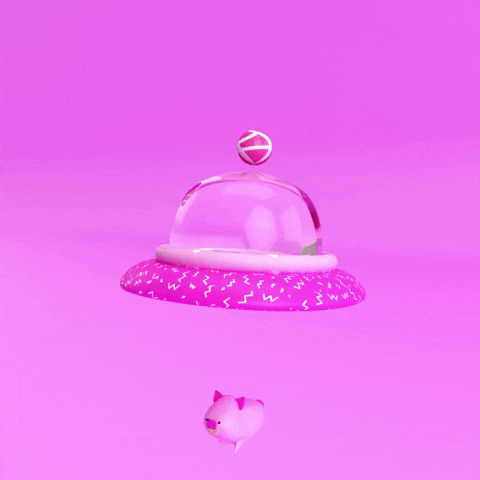Pink Pig Flies On Alien Ship GIF
