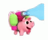 Pink Pig Hose Water Pouring GIF