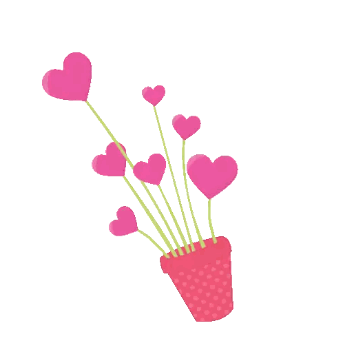 Pink Polka Dot Pot With Pink Hearts