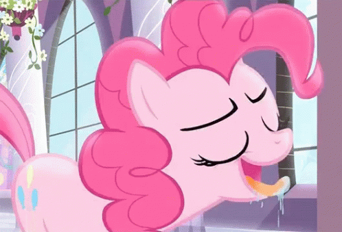 Pink Pony Drinking With Eyes Closed GIF