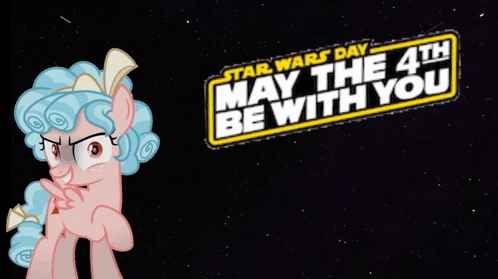 Pink Pony in Front of Star Wars Sign