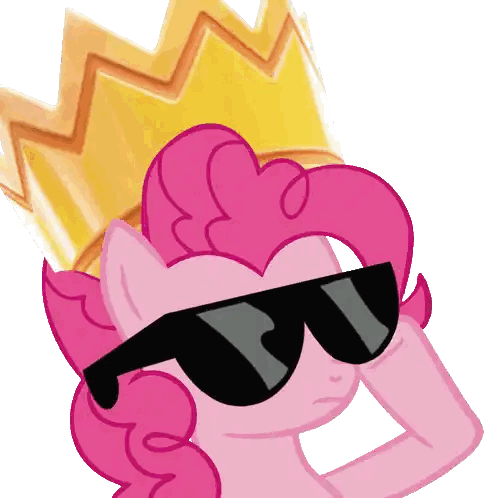 Pink Pony Wearing Sunglasses and Crown