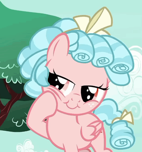 Pink Pony With Blue Hair and Bow