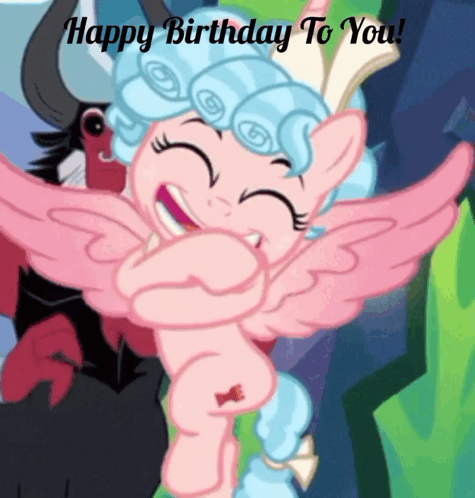 Pink Pony With Wings and Happy Birthday to You