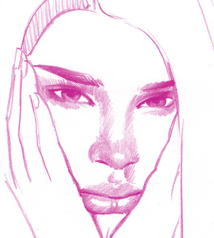 Pink Portrait Sketch Tuesday GIF
