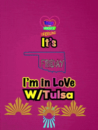 Pink Poster Saying I'm In Love W Tulsa