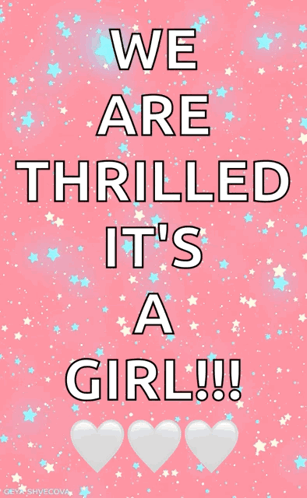 Pink Poster We Are Thrilled It's a Girl