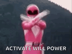 Pink Power Ranger Holding Two Guns
