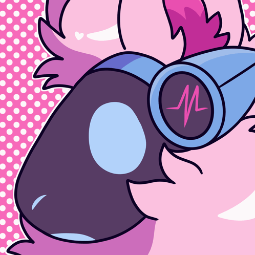 Pink Protogen Peace Sign GIF
