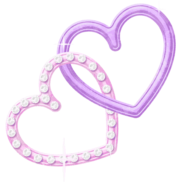 Pink Purple Transparent Heart Sticker Glittering GIF