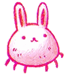 Pink Rabbit Drawing with Mustache and Ears