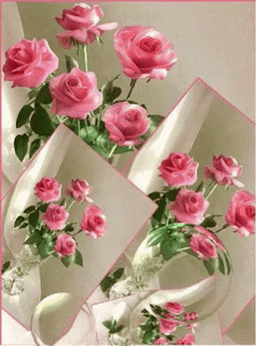 Pink Rose Bouquet GIF