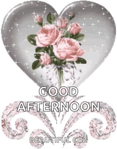 Pink Rose Heart Good Afternoon Beautiful GIF