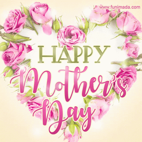 Pink Rose Heart Happy Mother's Day