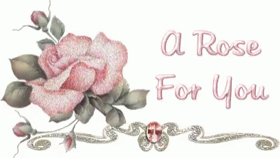 Pink Rose Saying A Rose For You GIF
