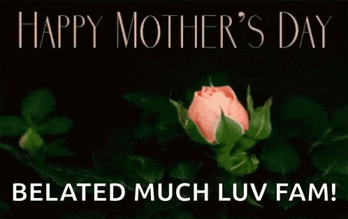 Pink Rose with Happy Mother's Day Message