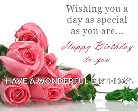 Pink Roses Birthday Card Wishing You a Special Day