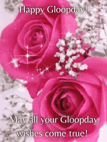 Pink Roses Happy Gloopday Wishes GIF