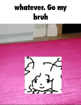 Pink Rug with Person Drawing