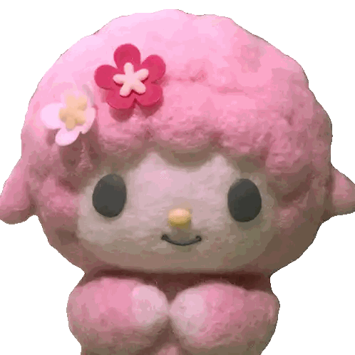 Pink Sheep with Flower on Head