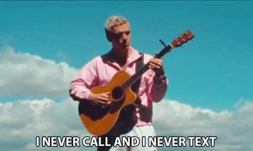 Pink Shirt Guitarist Saying I Never Call GIF