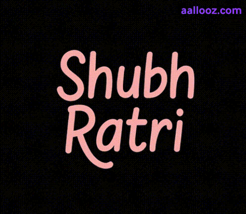 Pink Shubh Ratri on Black Background