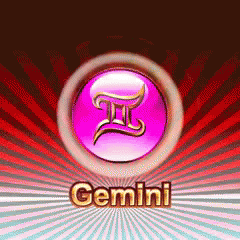Pink Sign With Word Gemini in Gold Letters
