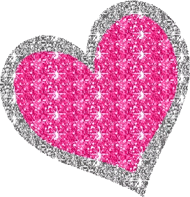 Pink Silver Heart With Sparkles