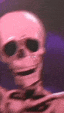 Pink Skeleton Purple Background GIF