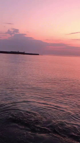 Pink Sky Sunset Over Ocean