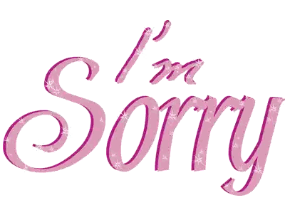 Pink Sorry Sign With Stars