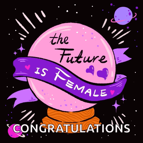 Pink Sphere Purple Ribbon The Future Is Female
