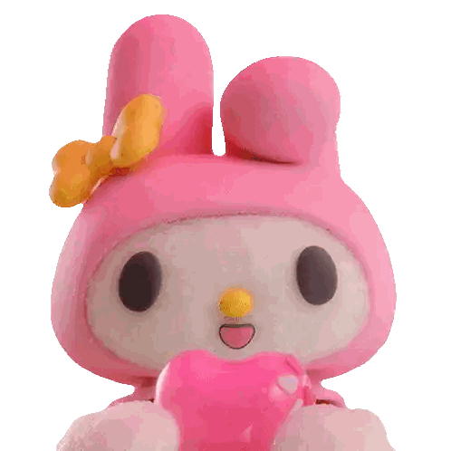 Pink Stuffed Animal Holding Heart