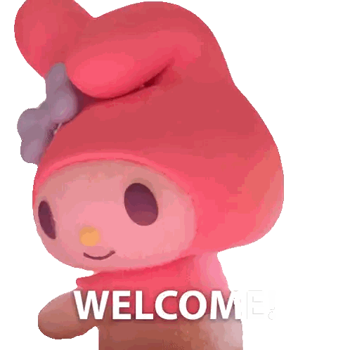 Pink Stuffed Animal With Welcome