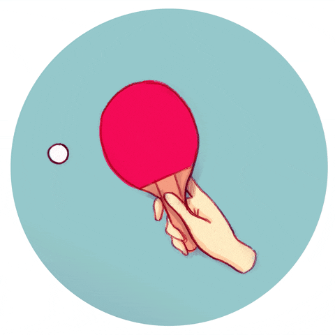 Pink Table Tennis Racket Bouncing Ball GIF