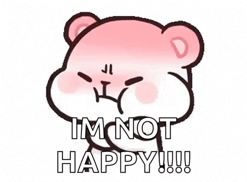 Pink Teddy Bear Saying Not Happy GIF